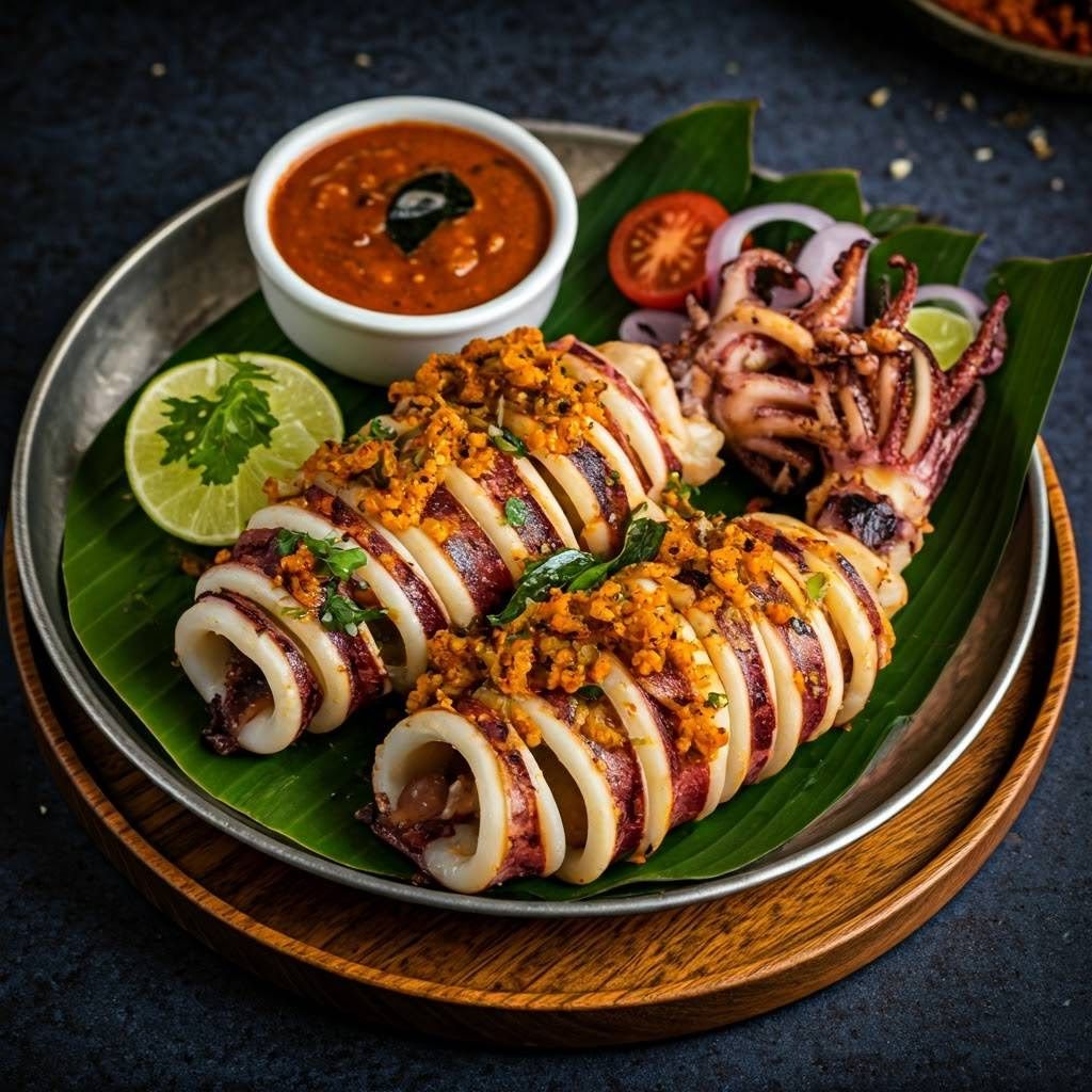 stuffed masala squide